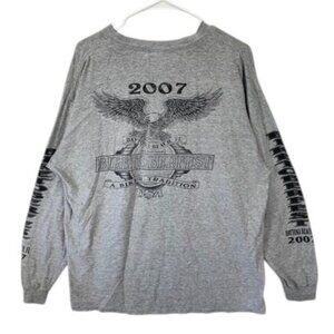 Biketoberfest 2007 T-Shirt Mens XL Gray Daytona Beach Long Sleeve Motorcycle VTG